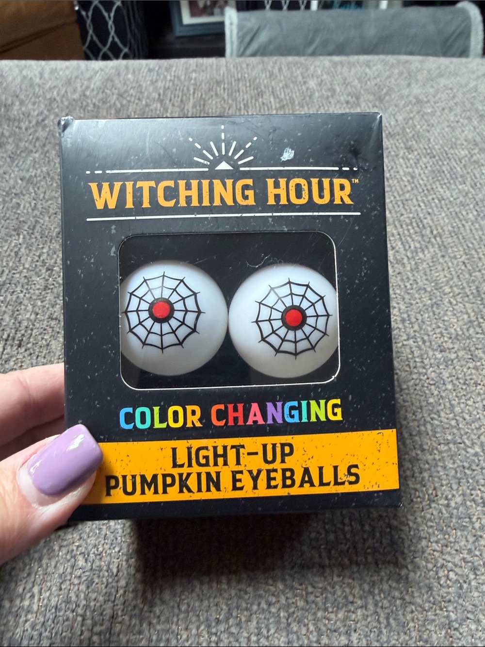 Witching Hour White Color-Changing Light-Up Pumpkin Eyeballs
